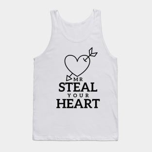 Simple Funny Mr Steal Your Heart Design Valentines Day Tank Top